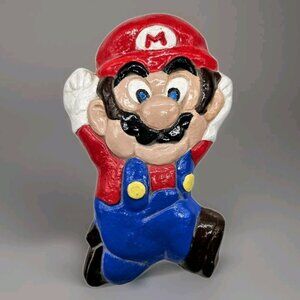 Super Mario Jumping Mario Plaster Wall Art Handpainted Nintendo Game Room Decor
